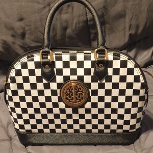 Checkered Black and White Handbag